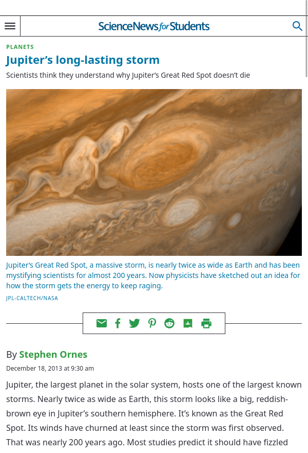 Jupiter’s long-lasting storm